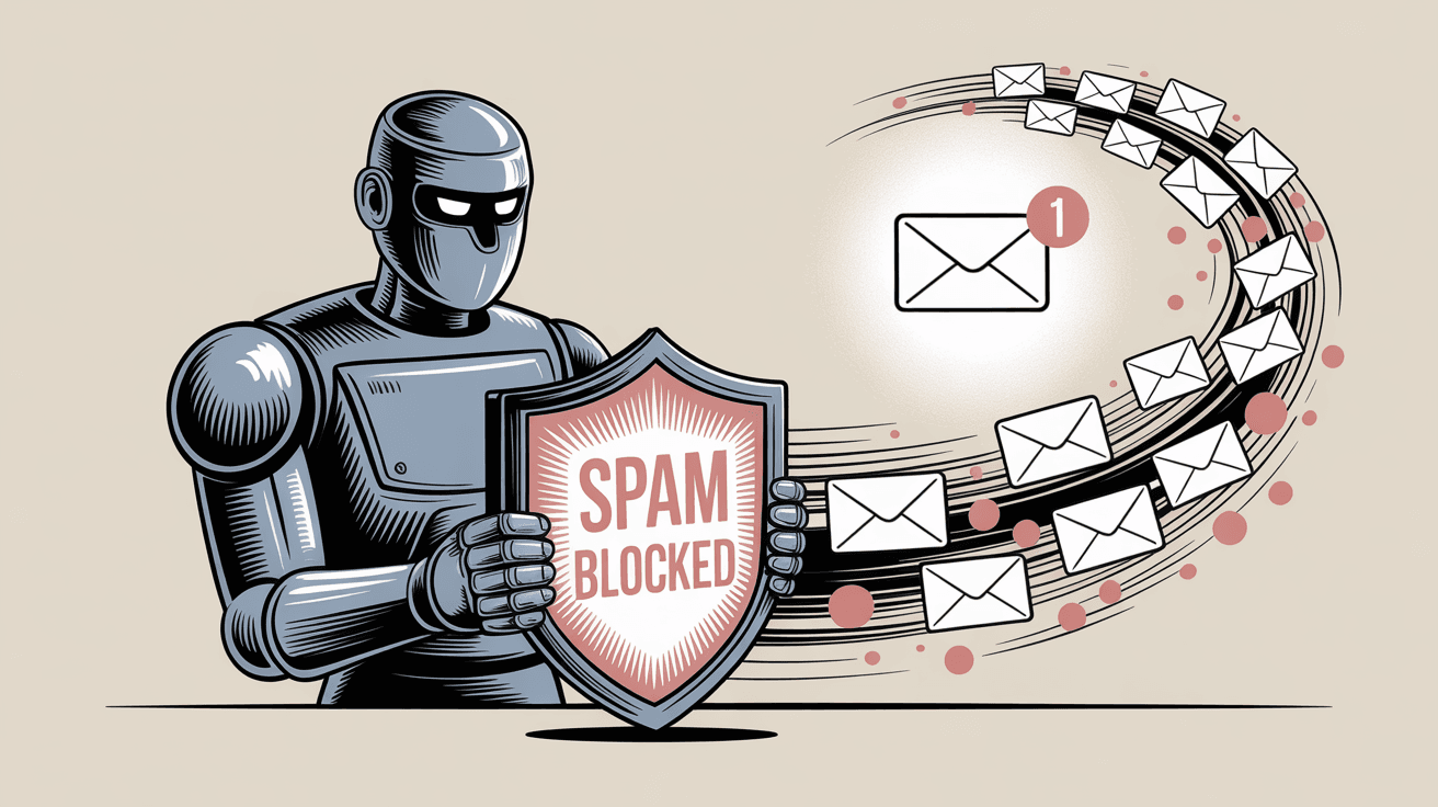 AI-powered cold email detection system automatically identifying and blocking unwanted sales outreach emails with smart pattern recognition